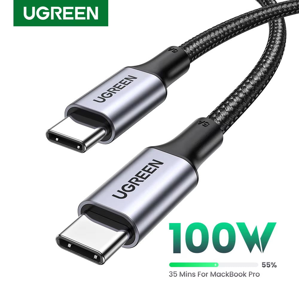 100W USB Type C to USB C Cable for Iphone 17 16 Macbook Ipad Samsung Poco PD Fast Charging Charger Cord 5A E-Marker Chip