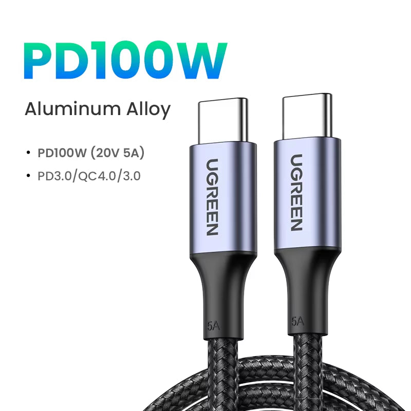 100W USB Type C to USB C Cable for Iphone 17 16 Macbook Ipad Samsung Poco PD Fast Charging Charger Cord 5A E-Marker Chip