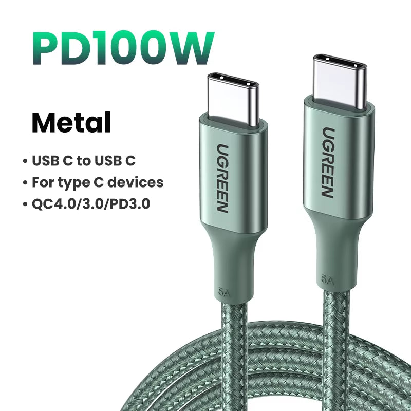 100W USB Type C to USB C Cable for Iphone 17 16 Macbook Ipad Samsung Poco PD Fast Charging Charger Cord 5A E-Marker Chip